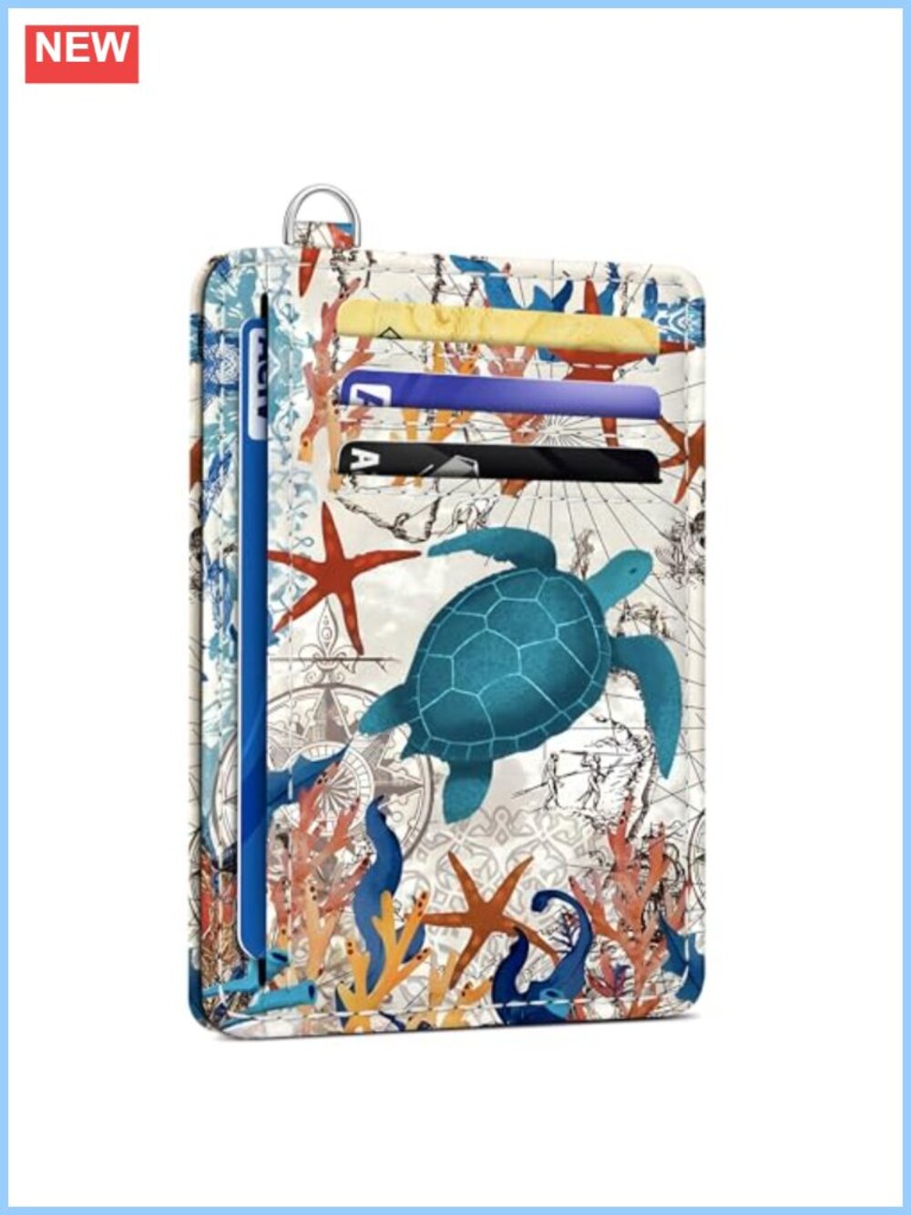 Slim RFID Blocking Card Holder Wallet with 6 Card Slots & ID Window